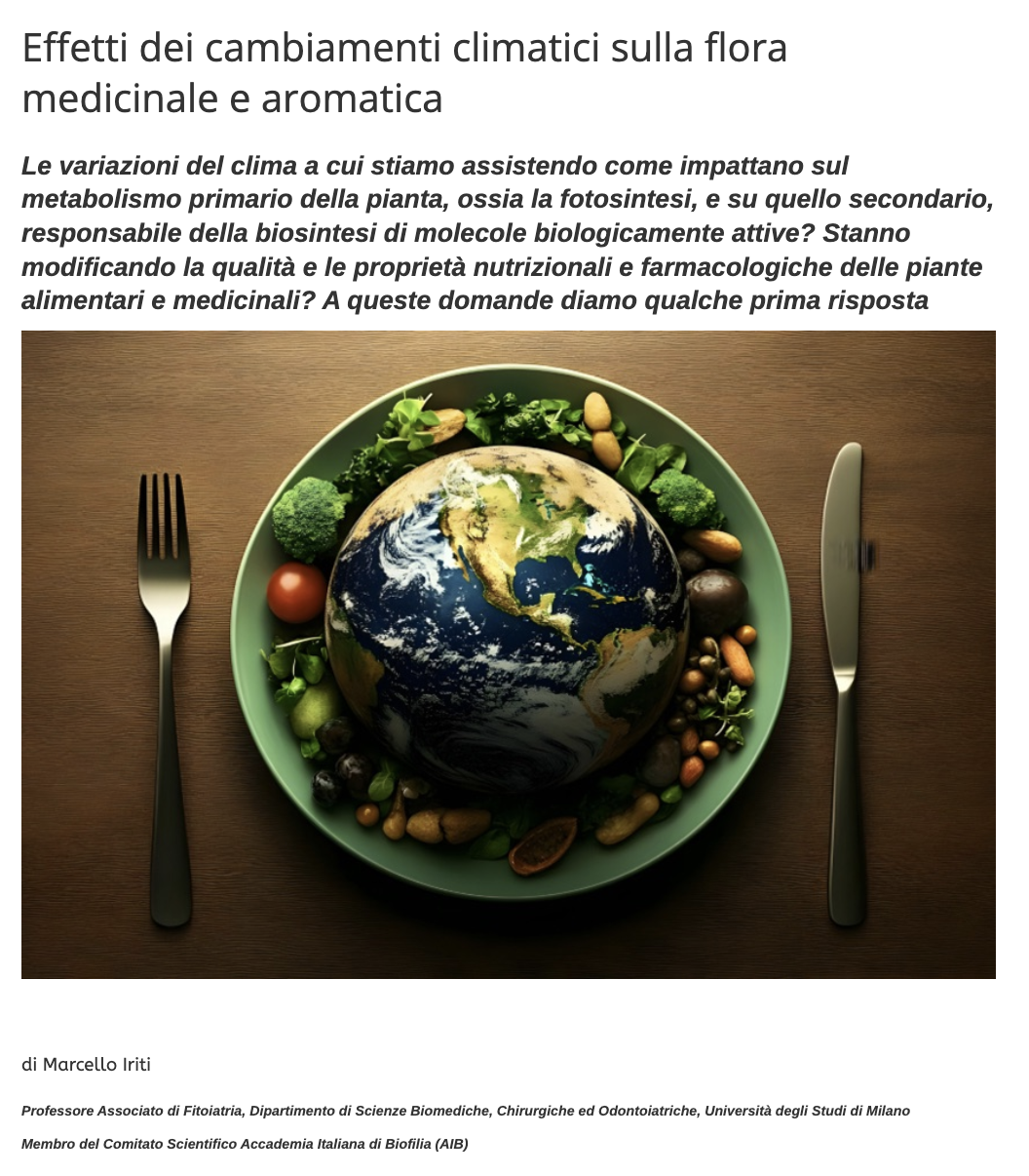 IL FLORICULTORE: Effetti dei cambiamenti climatici su flora medicinale e aromatica