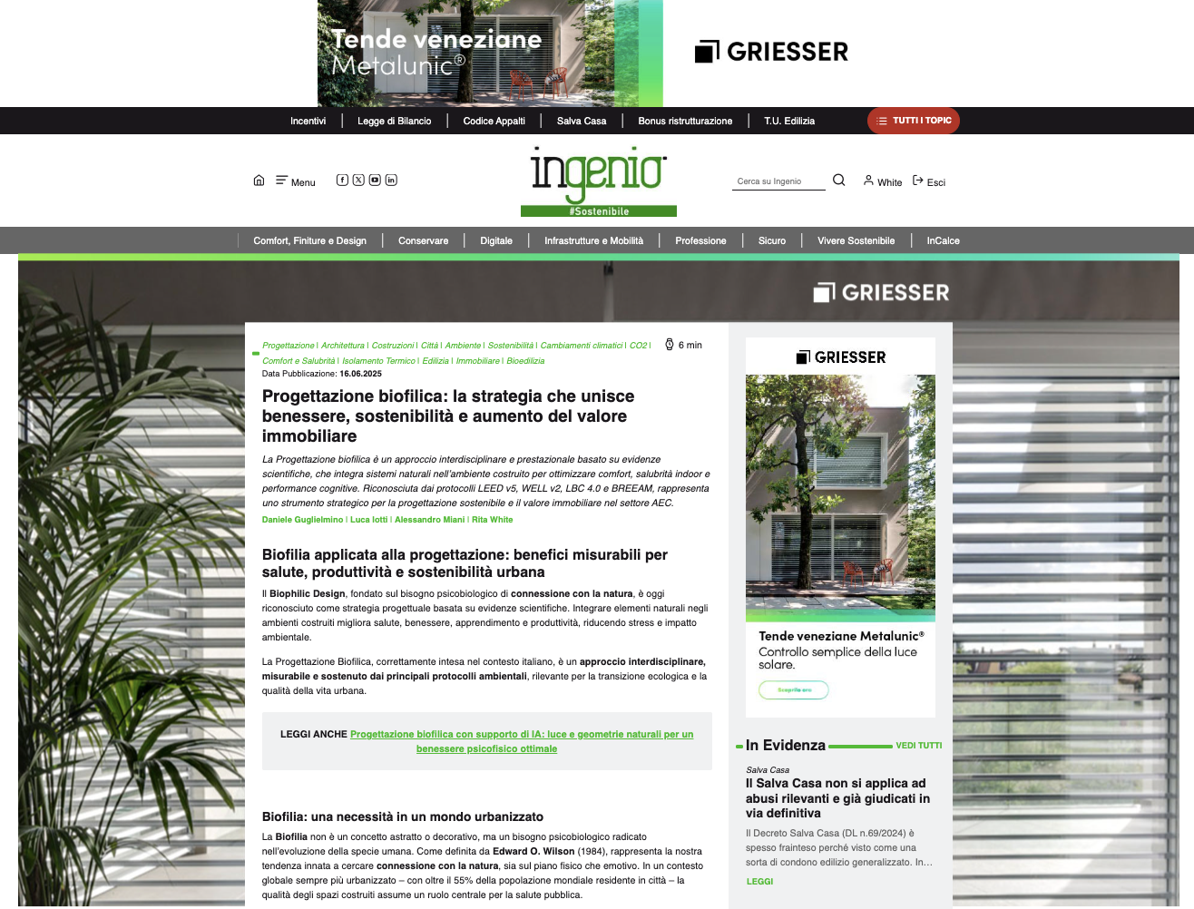 INGENIO: La progettazione biofilica tra benessere, sostenibilità e valore immobiliare